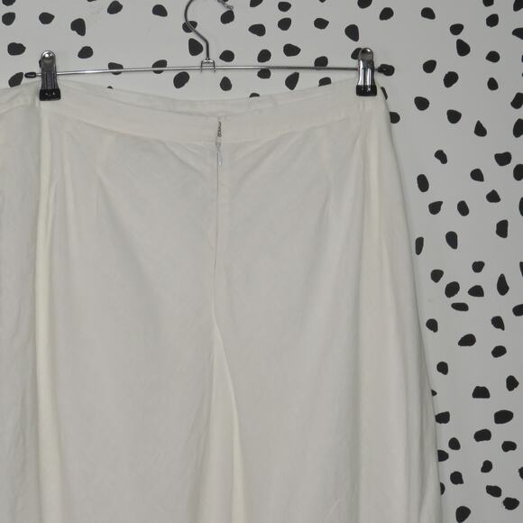 Spiegel White Linen Boho A-Line Midi Skirt - Picture 4 of 6